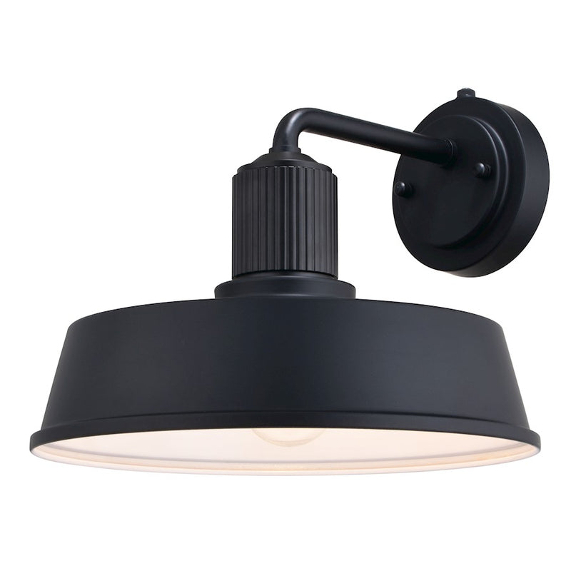 Vaxcel Hammond 12" Outdoor Wall Light, Matte Black/Glossy White - T0751