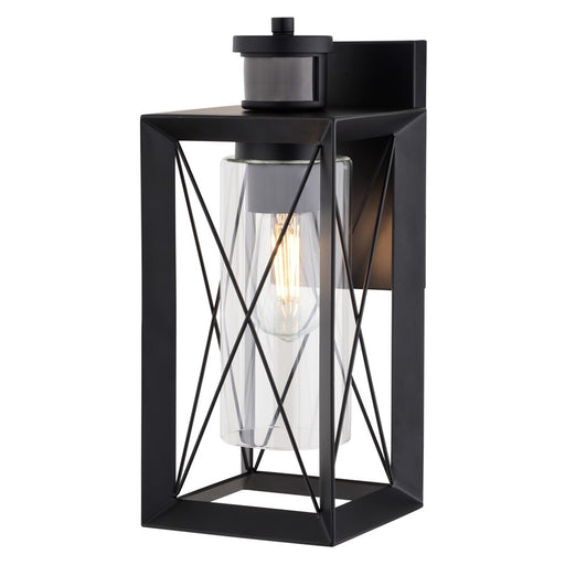 Vaxcel Milton Dualux 6"W Outdoor Motion Sensor Wall Light, Black/Clear - T0762