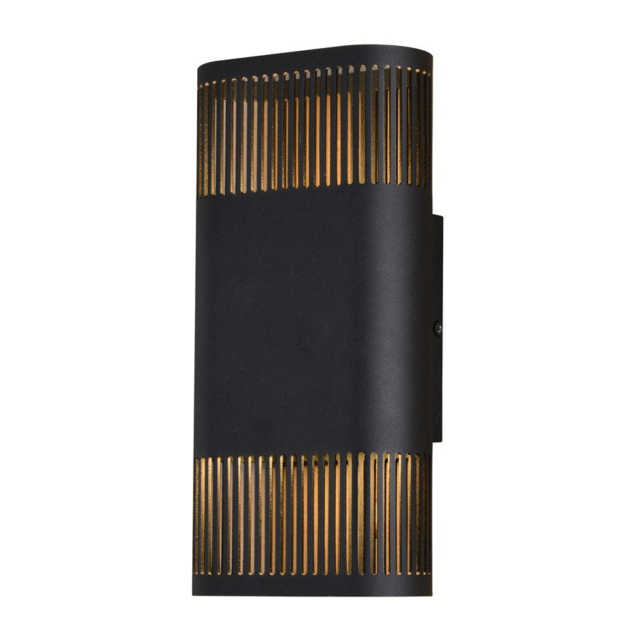 Vaxcel Skyline 2 Light 10.25"H LED Outdoor Wall Light, Black/Black Metal - T0767
