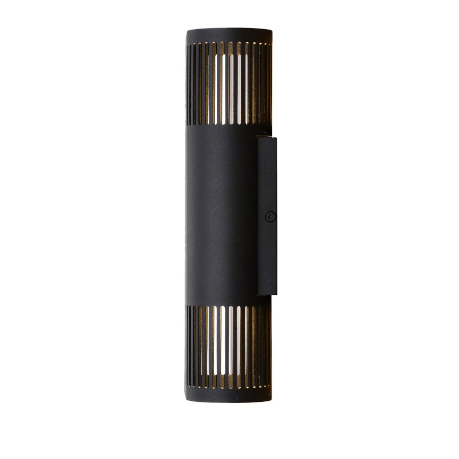 Vaxcel Skyline 2 Light 10.25"H LED Outdoor Wall Light, Black/Black Metal