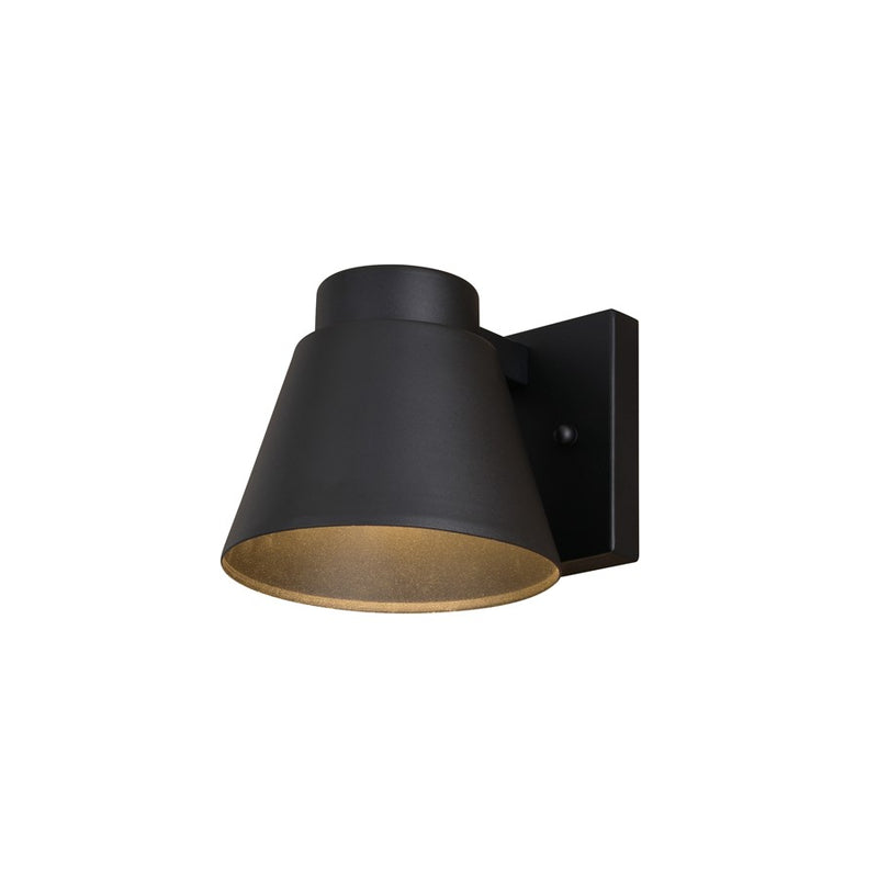 Vaxcel Evans 1 Light 6"W LED Outdoor Wall Light, Black/Black Metal - T0769