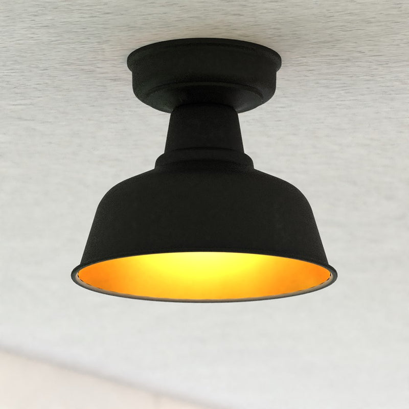Vaxcel Cody 10.25"W Outdoor Semi-Flush, Bronze/Light Gold/Metal
