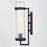 Vaxcel Seymour 1Lt 15.5"H Outdoor Wall Light, Black/Clear Water Glass