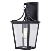 Vaxcel Cottage Grove 1 Light 7.5"W Outdoor Wall Light, Black/Clear Glass - T0774