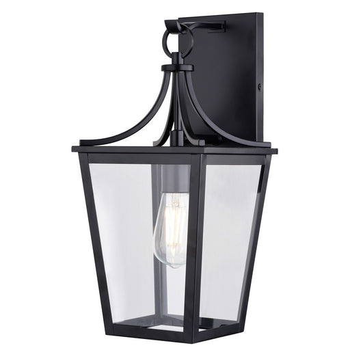 Vaxcel Cottage Grove 1 Light 7.5"W Outdoor Wall Light, Black/Clear Glass - T0774