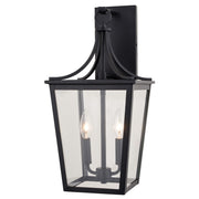Vaxcel Cottage Grove 2 Light 9"W Outdoor Wall Light, Black/Clear Glass - T0775