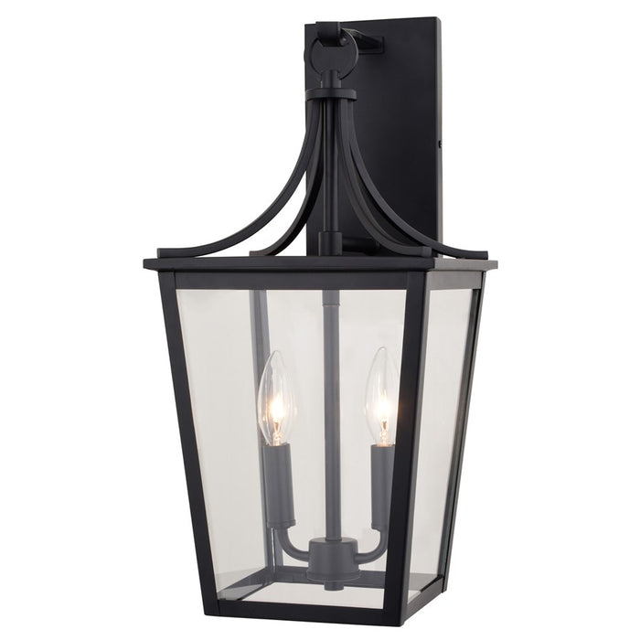 Vaxcel Cottage Grove 2 Light 9"W Outdoor Wall Light, Black/Clear Glass - T0775