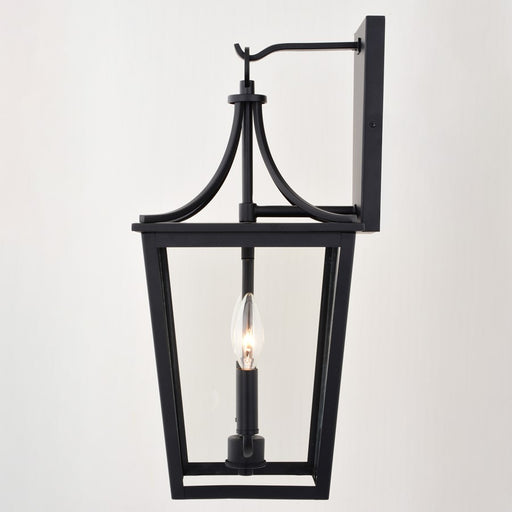 Vaxcel Cottage Grove 2 Light 9"W Outdoor Wall Light, Black/Clear Glass
