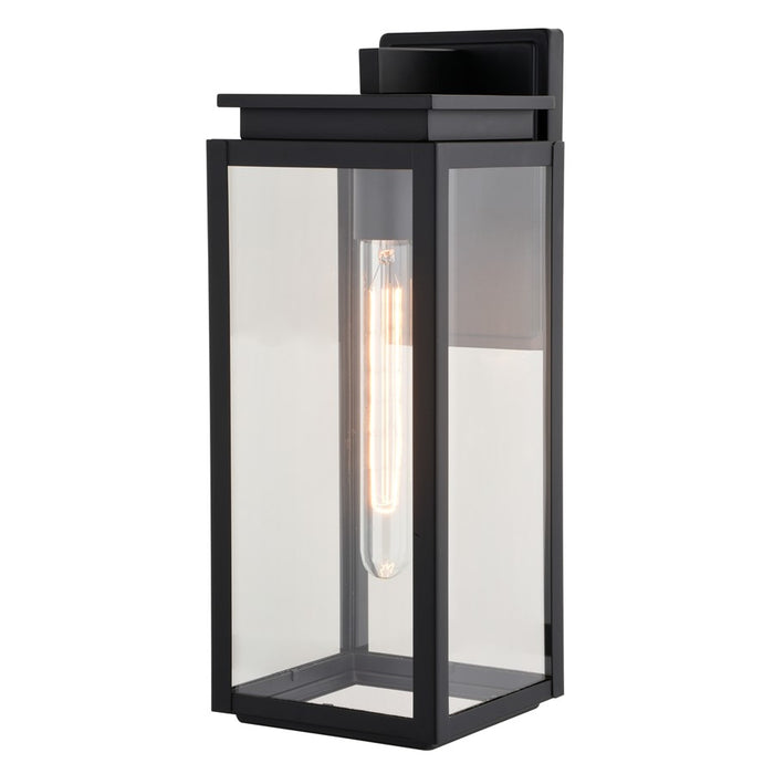 Vaxcel Uptown 1 Light 6"W Outdoor Wall Light, Matte Black/Clear Glass - T0777