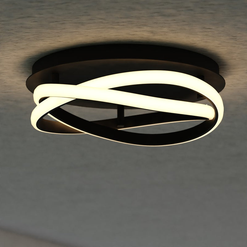Vaxcel North End 1Lt 13" LED Outdoor Flush Mount, Black/Frosted Silicone