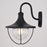 Vaxcel Dunlap 1 Light 9"W Outdoor Wall Light, Black/Clear Seeded Glass