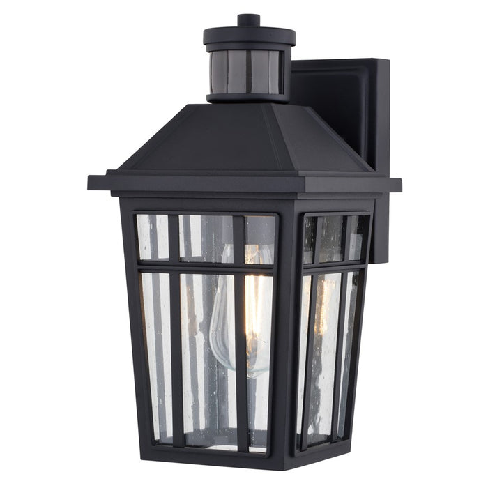 Vaxcel Garfield Park 12" Outdoor Motion Sensor Wall Light, Black/Seed - T0781