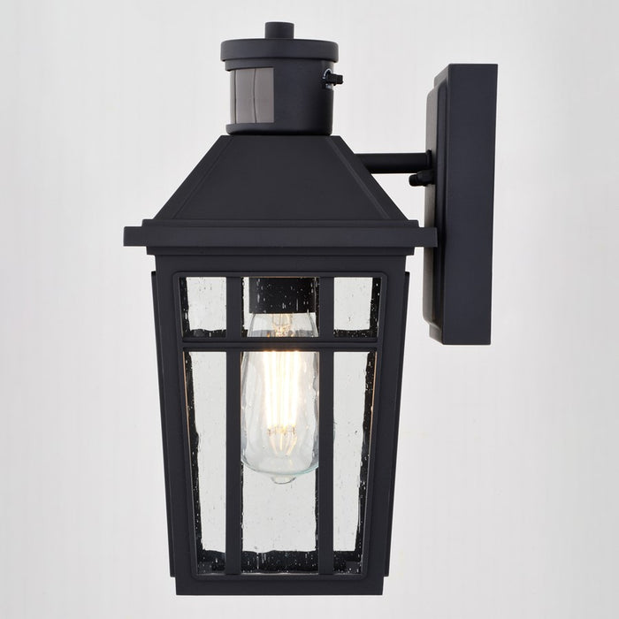 Vaxcel Garfield Park 12" Outdoor Motion Sensor Wall Light, Black/Seed