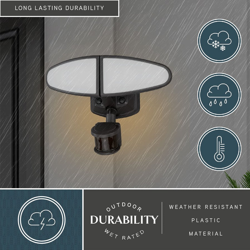 Vaxcel Palatine 2Lt 12"LED Outdoor Motion Sensor/Emerg Backup, Bronze