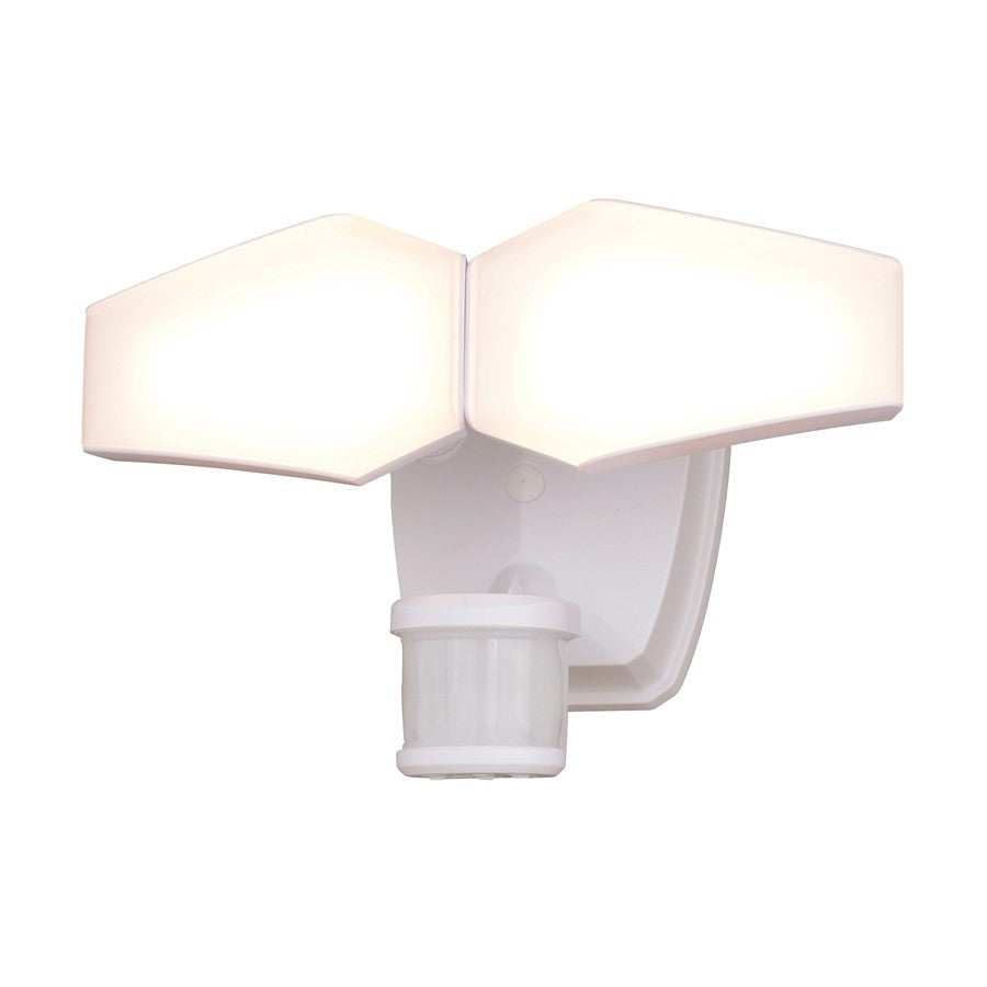 Vaxcel Almora 2Lt 12"W LED Outdoor Motion Sensor, White/Frosted Acrylic - T0784