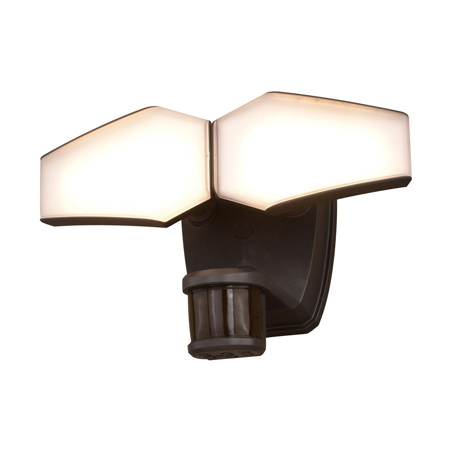Vaxcel Almora 2Lt 12"W LED Outdoor Motion Sensor, Bronze/Frosted Acrylic - T0785