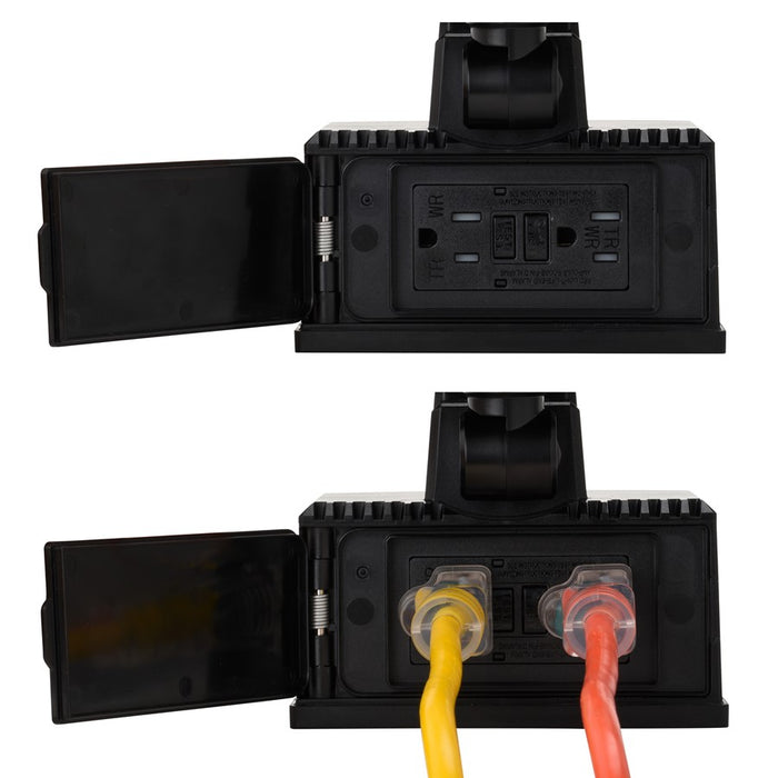 Vaxcel 10.5" 2 Lt LED Outdoor Motion Sensor Security Flood Lt, Black