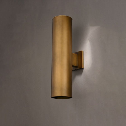 Vaxcel Chiasso 2 Light 20"H Outdoor Wall Light, Warm Brass/Gold