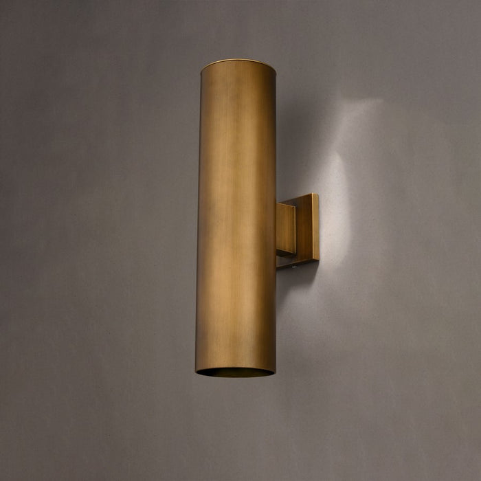 Vaxcel Chiasso 2 Light 20"H Outdoor Wall Light, Warm Brass/Gold