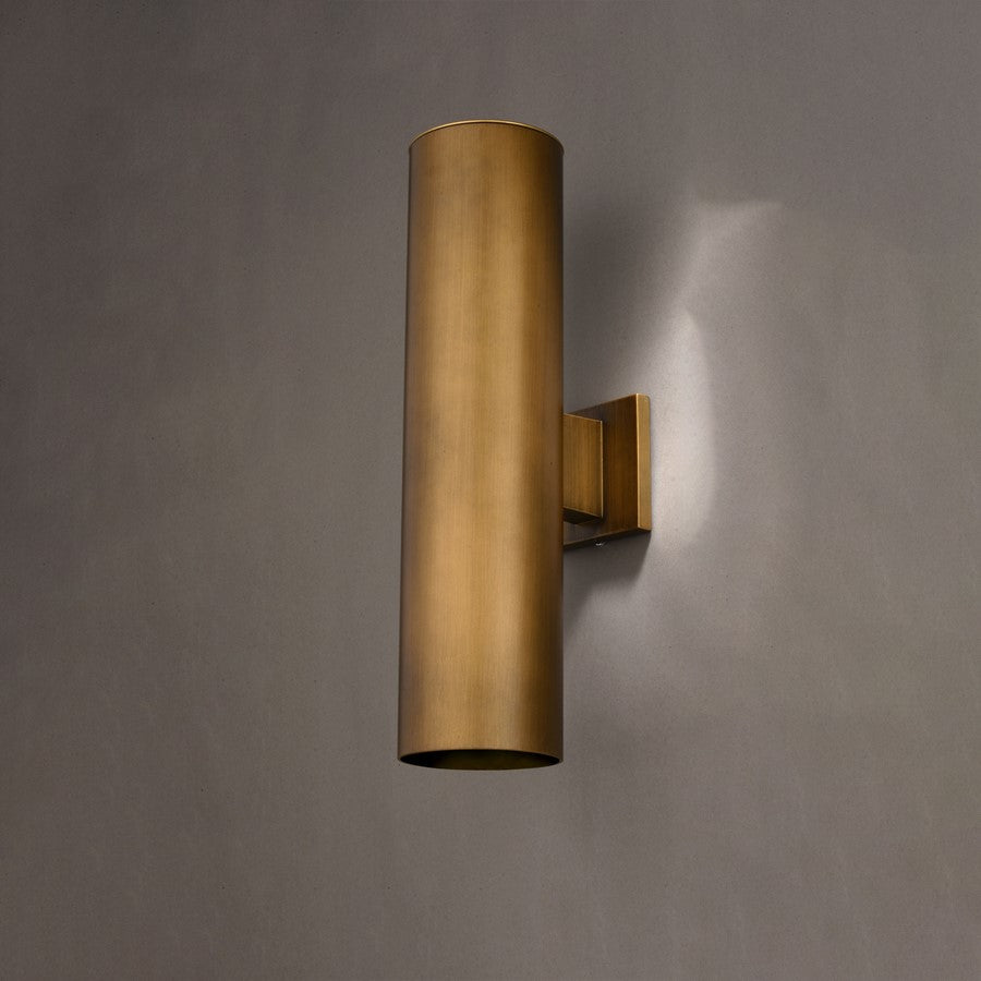 Vaxcel Chiasso 2 Light 20"H Outdoor Wall Light, Warm Brass/Gold