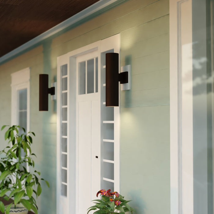 Vaxcel Chiasso 2 Light 20"H Outdoor Wall Light, Deep Bronze/Brown