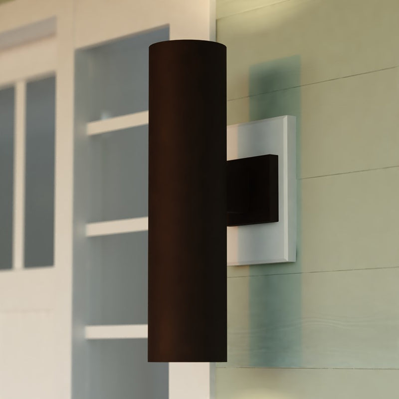 Vaxcel Chiasso 2 Light 20"H Outdoor Wall Light, Deep Bronze/Brown