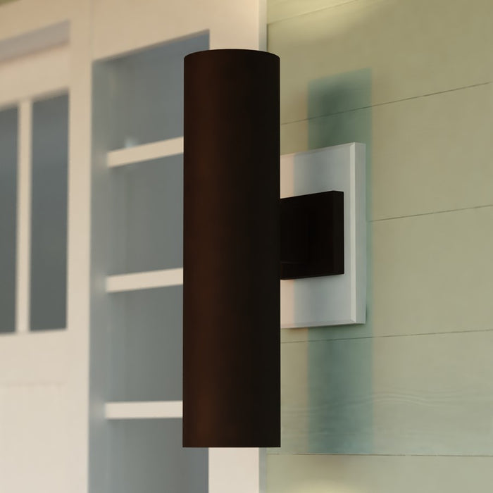 Vaxcel Chiasso 2 Light 20"H Outdoor Wall Light, Deep Bronze/Brown