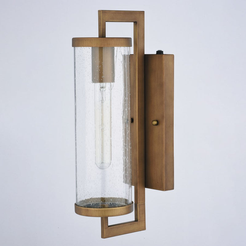 Vaxcel Morgan Park 16" H Outdoor Wall Light, Warm Brass/Clear