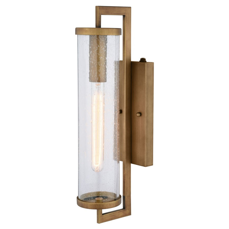 Vaxcel Morgan Park 20" H Outdoor Wall Light, Warm Brass/Clear - T0792