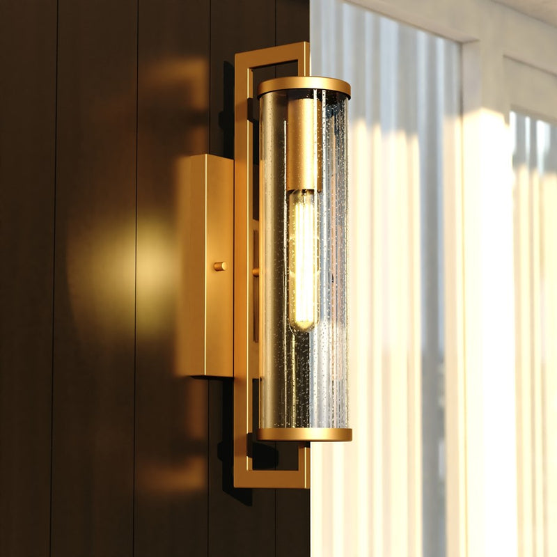 Vaxcel Morgan Park 20" H Outdoor Wall Light, Warm Brass/Clear