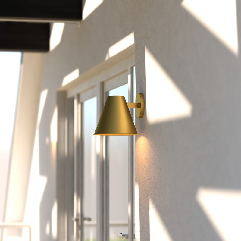 Vaxcel Smith 6.5"W Outdoor Wall Light, Gold/Gold
