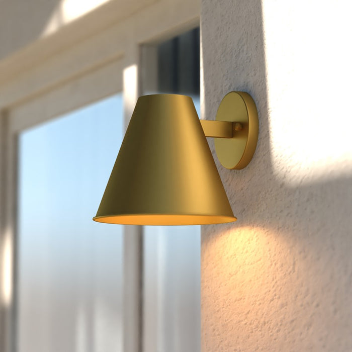 Vaxcel Smith 6.5"W Outdoor Wall Light, Gold/Gold
