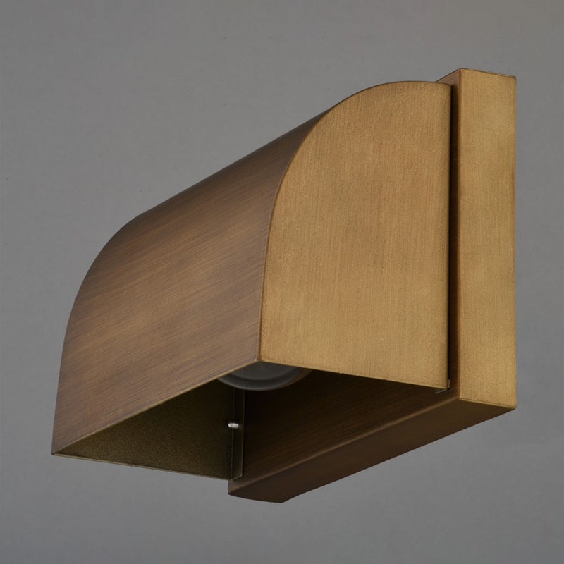 Vaxcel Walsh 7"W Outdoor Wall Light, Warm Brass/Gold