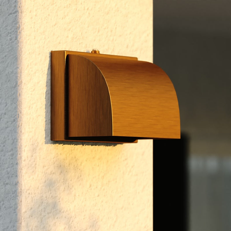Vaxcel Walsh 7"W Outdoor Wall Light, Warm Brass/Gold