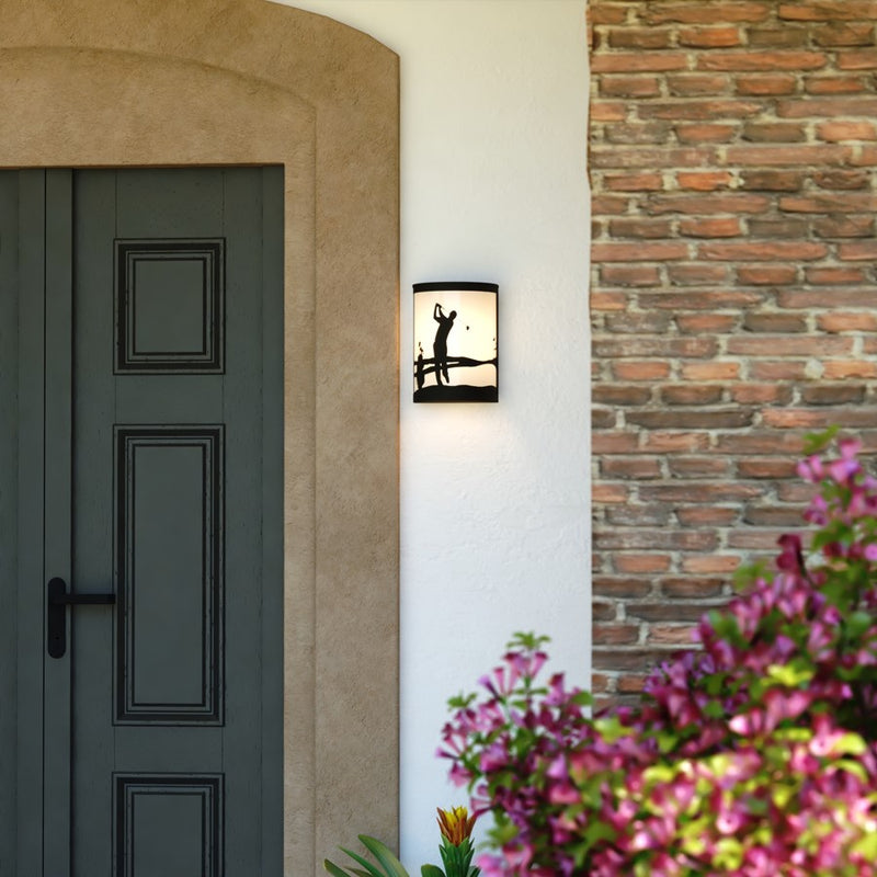 Vaxcel Links 8"W Indoor/Outdoor Wall Light, Black/Black