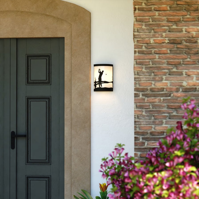 Vaxcel Links 8"W Indoor/Outdoor Wall Light, Black/Black