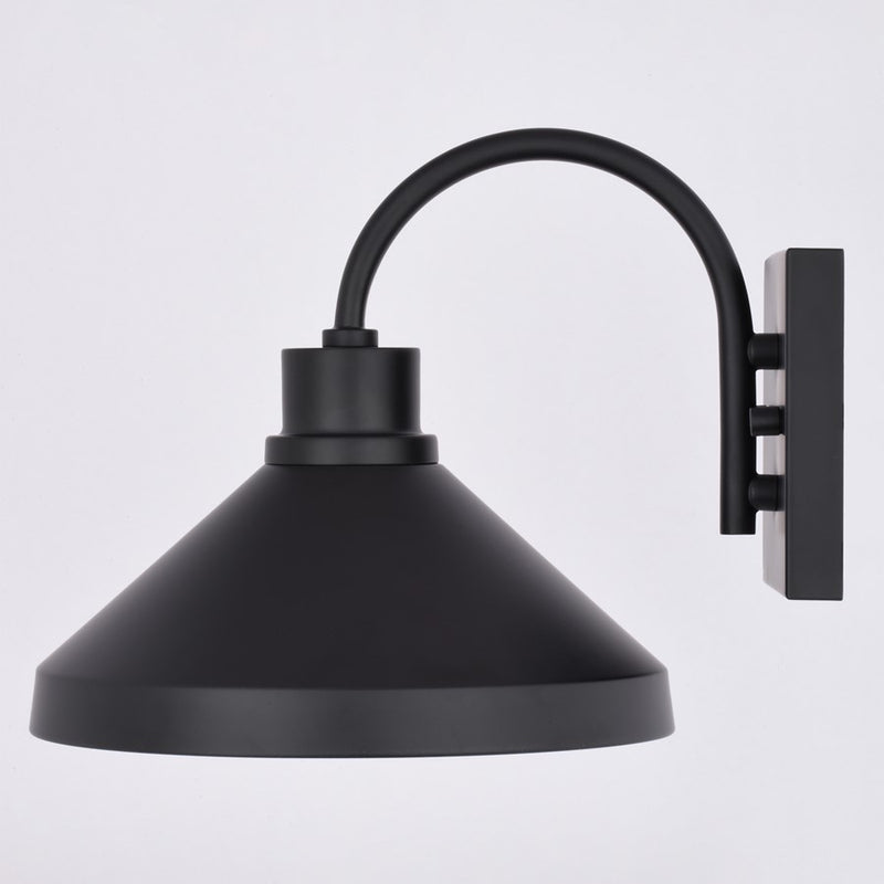 Vaxcel Highland Park 9" Outdoor Wall Light, Matte Black/White
