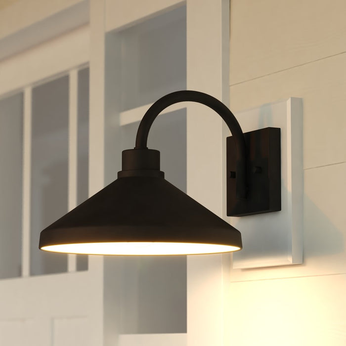 Vaxcel Highland Park 11.25" Outdoor Wall Light Matte Black/White