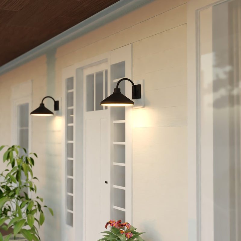 Vaxcel Highland Park 11.25" Outdoor Wall Light Matte Black/White
