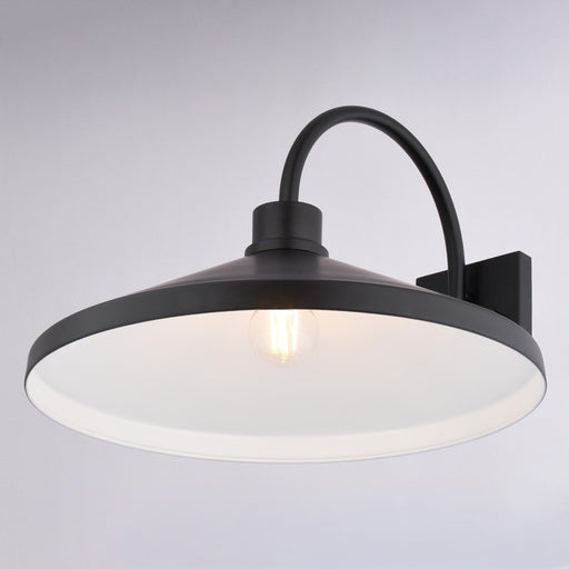 Vaxcel Highland Park 17" Outdoor Wall Light Matte Black/White