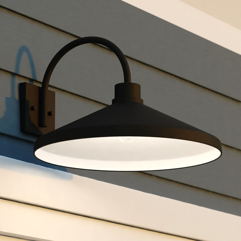 Vaxcel Highland Park 17" Outdoor Wall Light Matte Black/White