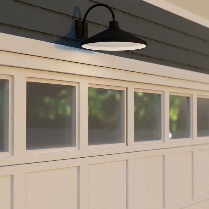 Vaxcel Highland Park 17" Outdoor Wall Light Matte Black/White