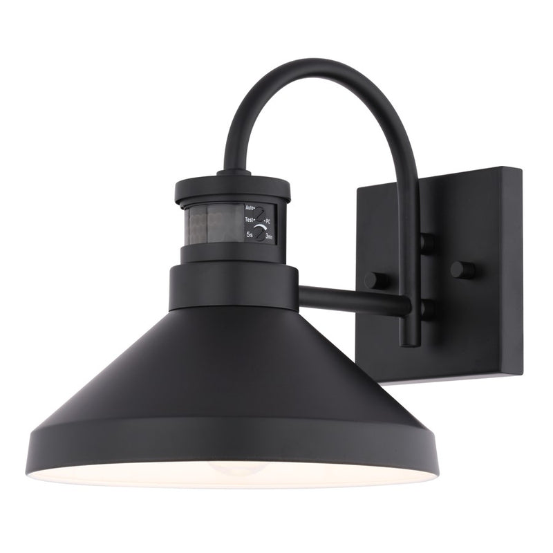 Vaxcel Highland Park 9" Outdoor Motion Sensor, Matte Black/White - T0804