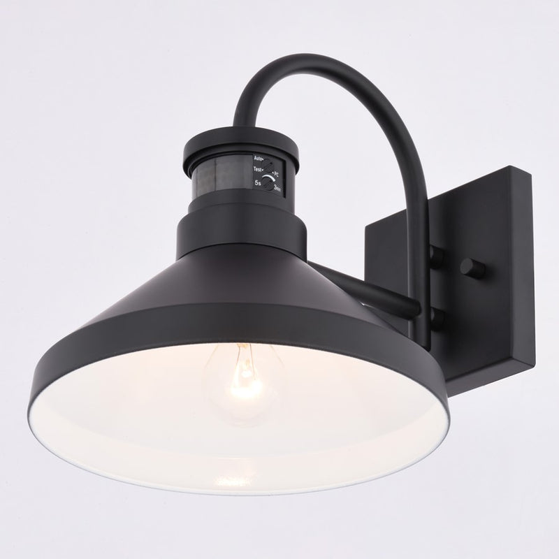 Vaxcel Highland Park 9" Outdoor Motion Sensor, Matte Black/White