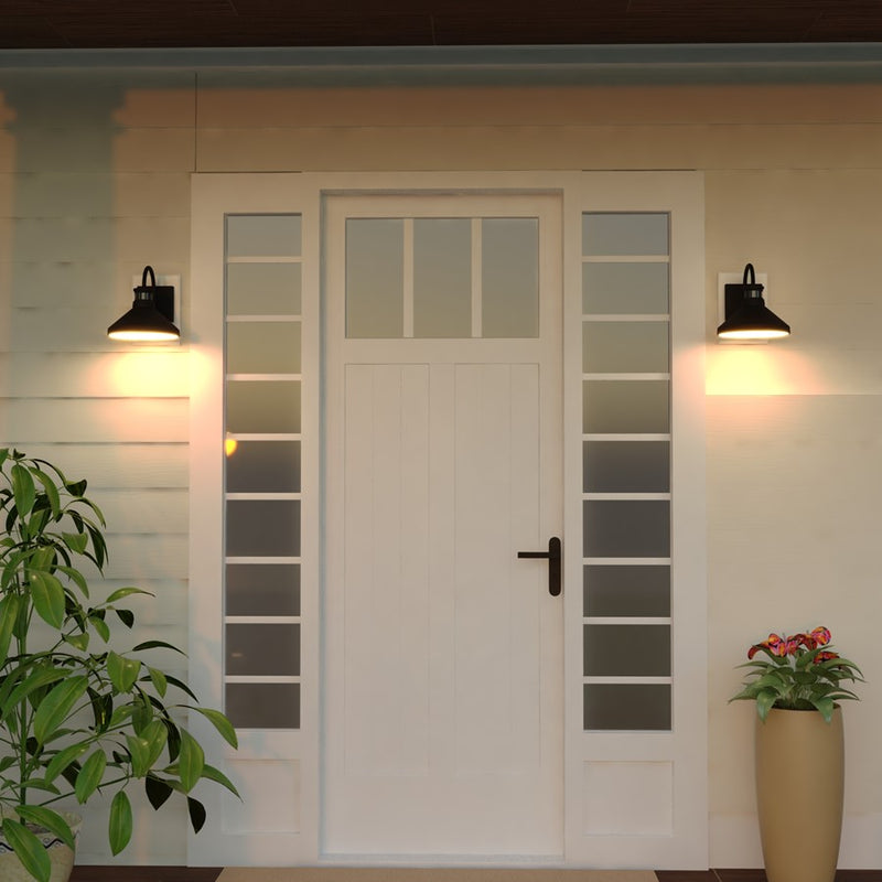 Vaxcel Highland Park 9" Outdoor Motion Sensor, Matte Black/White
