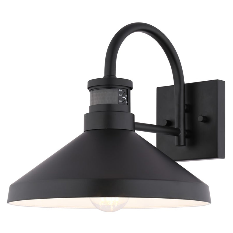 Vaxcel Highland Park 11.25" Outdoor Motion Sensor, Matte Black/White - T0805