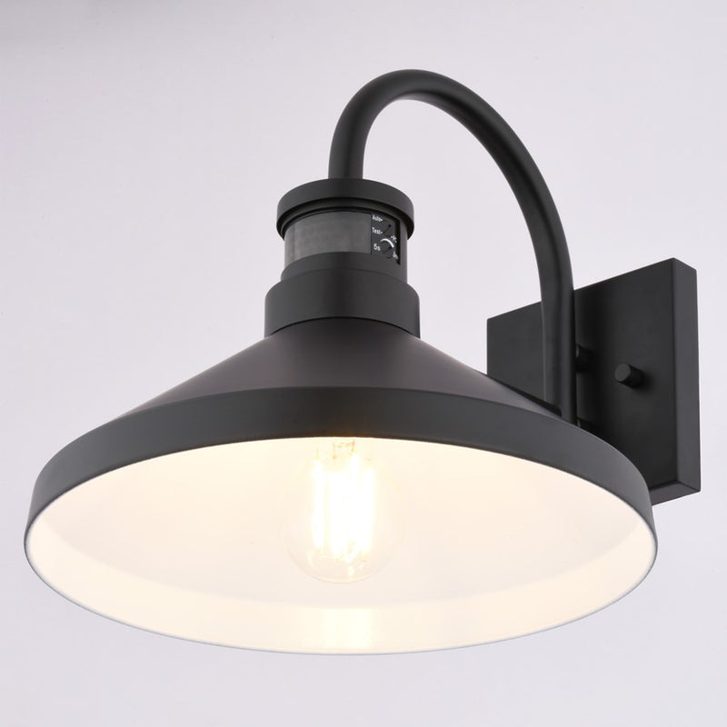 Vaxcel Highland Park 11.25" Outdoor Motion Sensor, Matte Black/White