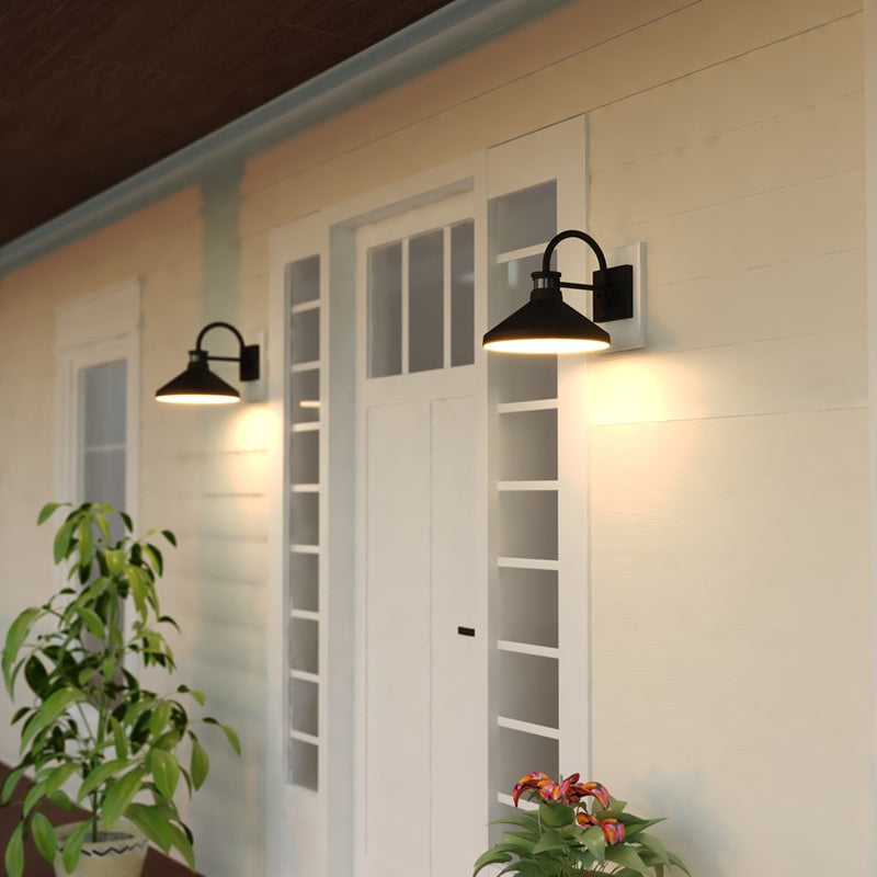 Vaxcel Highland Park 11.25" Outdoor Motion Sensor, Matte Black/White