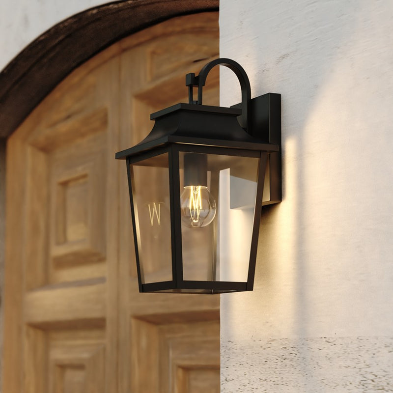 Vaxcel Irving Park 13.75" H Outdoor Wall Light Textured Black