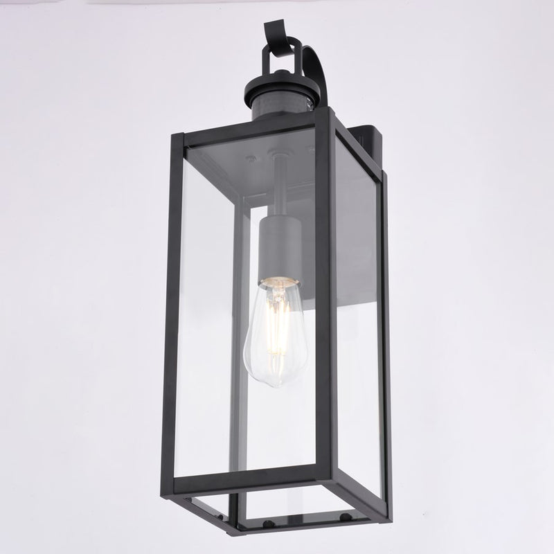 Vaxcel Clinton 18.25" H Outdoor Motion Sensor Wall Light Matte Black